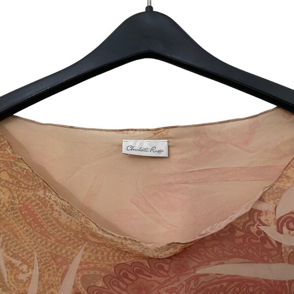 Vintage Charlotte Russe Rose + Beige Asymmetrical Mermaid Top - Picture 10 of 10